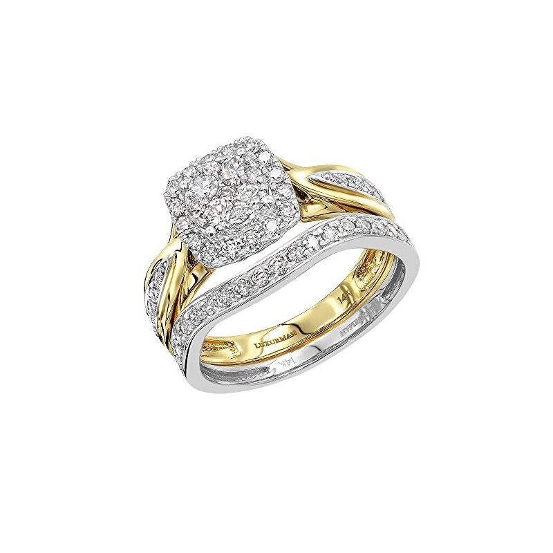 14K Two-Tone Gold Affordable Diamond Engagement Ri