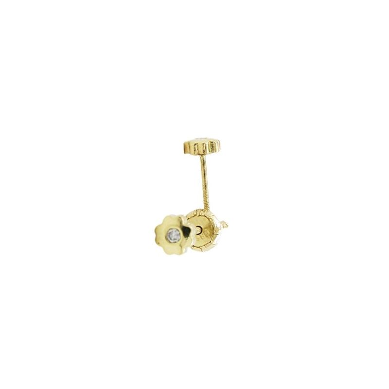 14K Yellow gold Flower cz stud earrings  68049 1