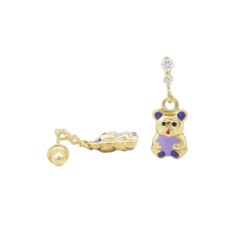 14K Yellow gold Panda cz chandelier earr 69735 1