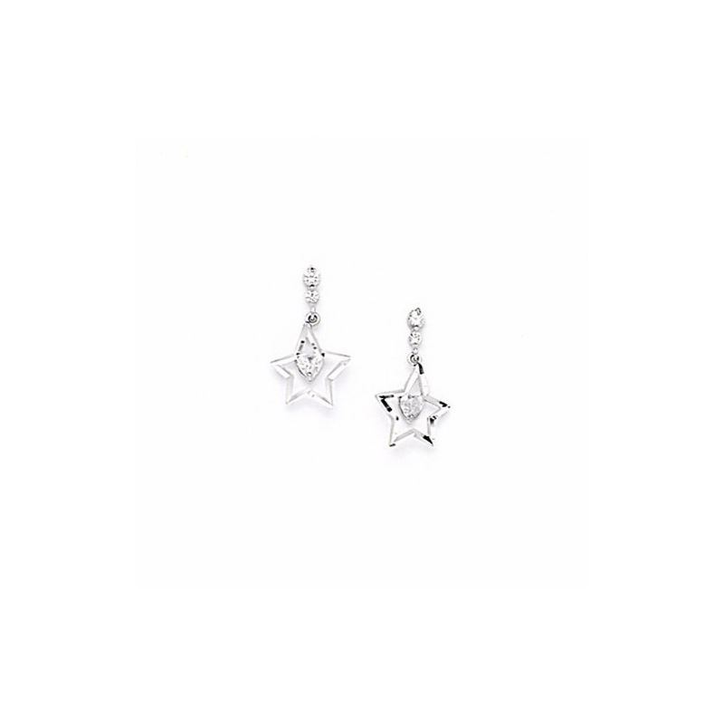 14K White Gold star oval drop shap with  66162 1