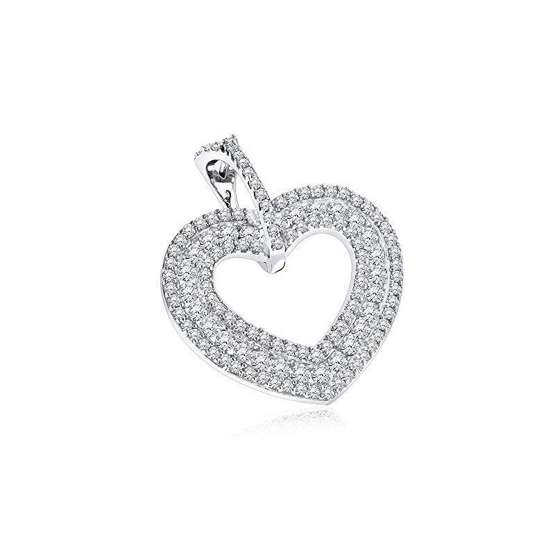 Ladies 14K Natural 0.5 Ctw Diamonds Heart Pendant