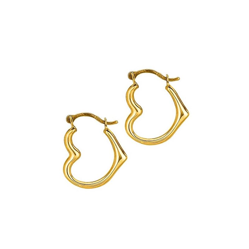10K Yellow Gold Ladies Hoop Earrings 515 61393 1