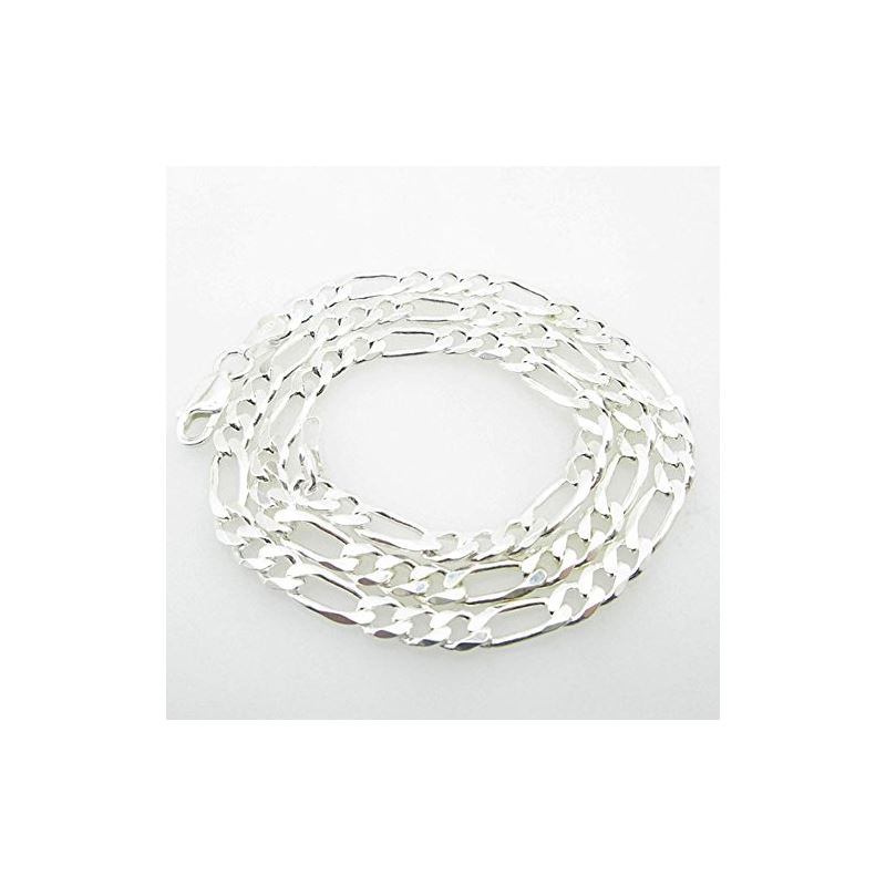 Silver Figaro link chain Necklace BDC77 79653 1
