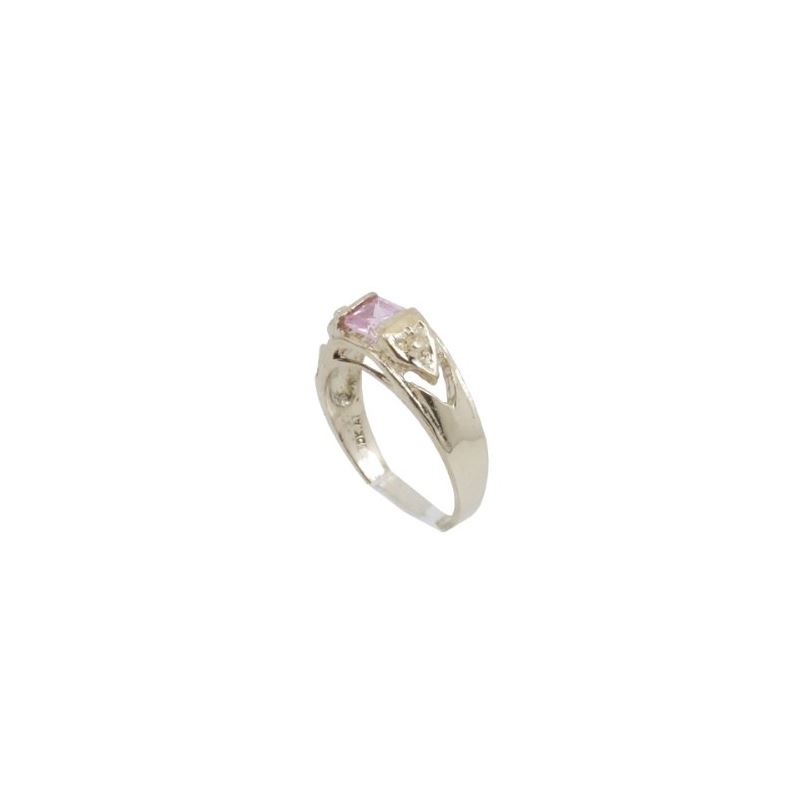 10k Yellow Gold Syntetic pink gemstone r 62344 1