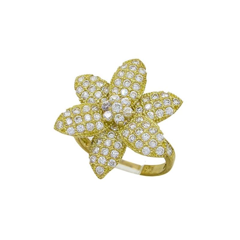 10K Yellow Gold womens flower ring ASVJ2 63067 1