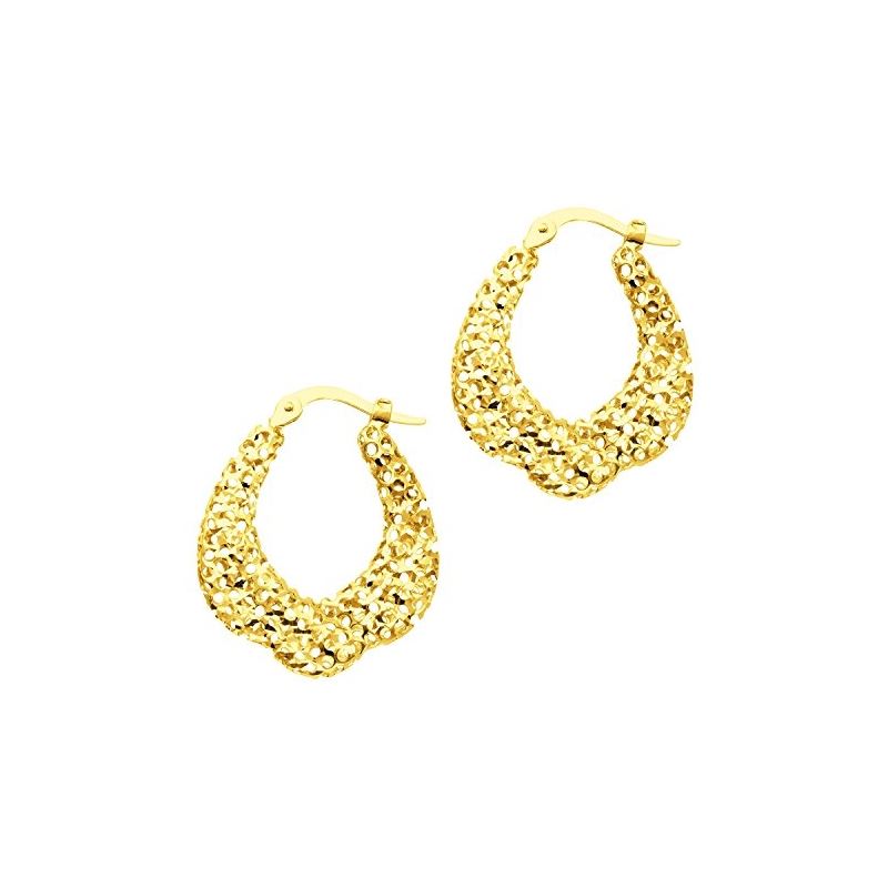 14K Yellow Gold Ladies Hoop Earrings ER9 69178 1