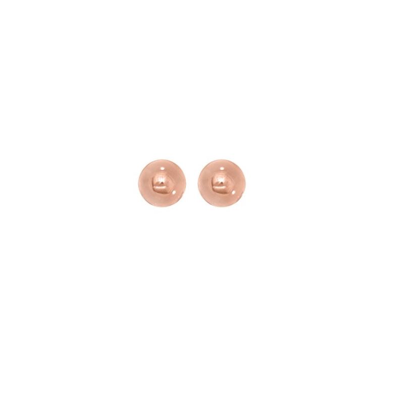 14K Pink Gold Ladies Ball Stud Earrings  64455 1