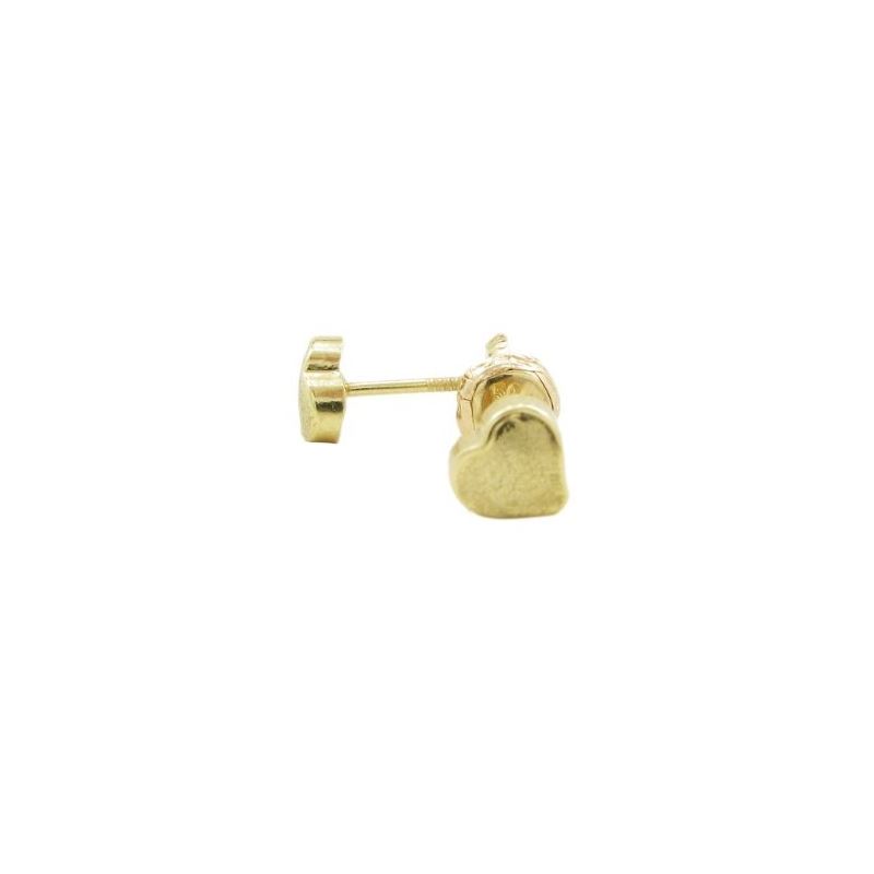 14K Yellow gold Plain heart stud earring 69790 1