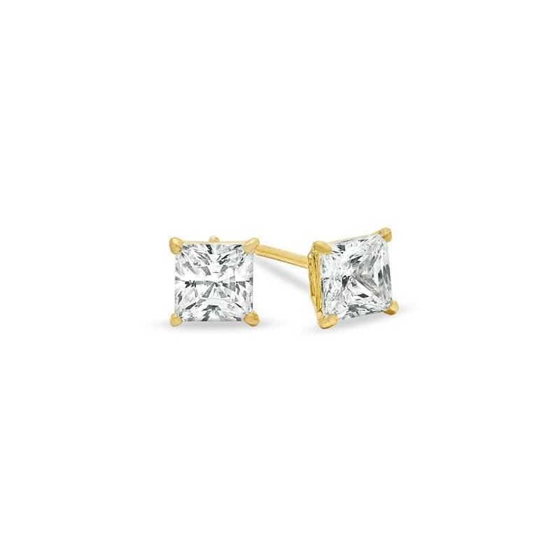 Unisex 14K Yellow Gold 4mm Square Cut Ba 82699 1