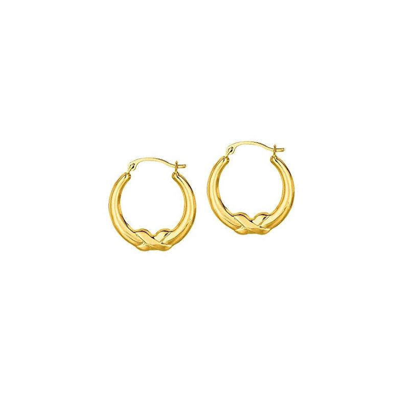 10K Yellow Gold Ladies Hoop Earrings 111 61369 1
