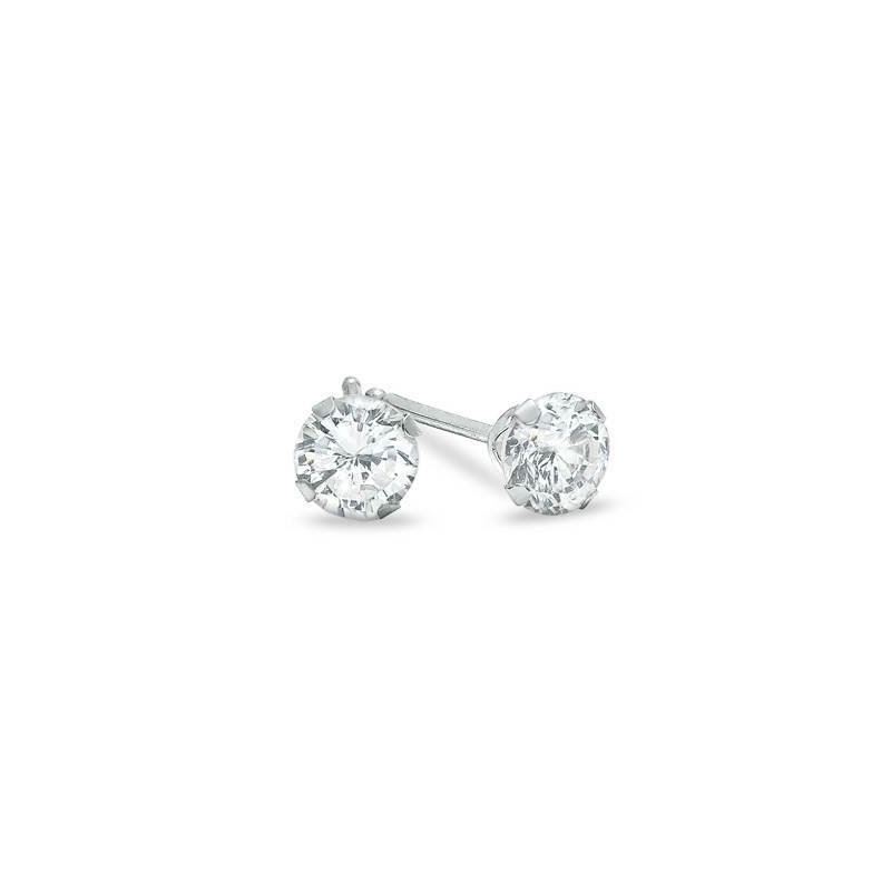 Unisex 14K Solid White Gold 4mm Round Sc 82641 1