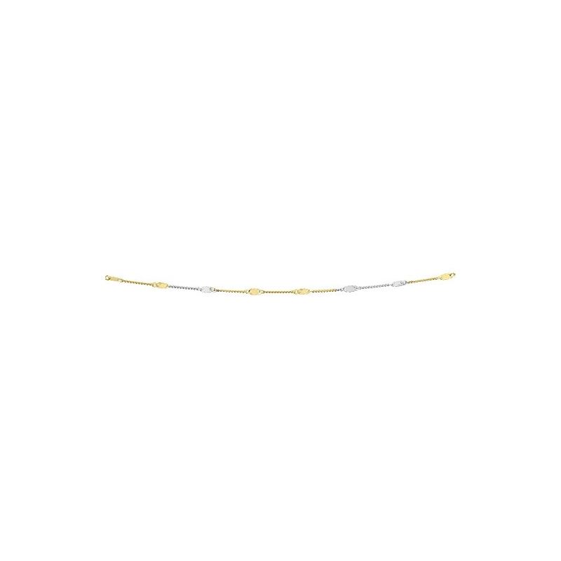 14K Yellow White Solid Gold Shiny 1.1Mm Comfort Cu