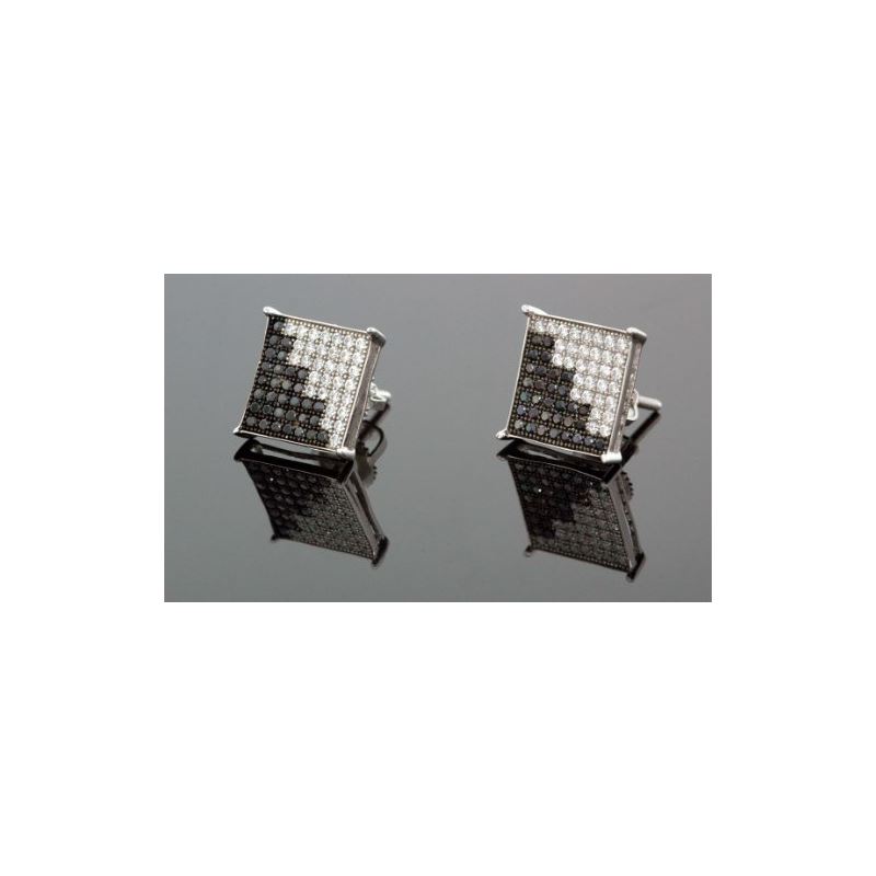 .925 Sterling Silver White Square White  58671 1