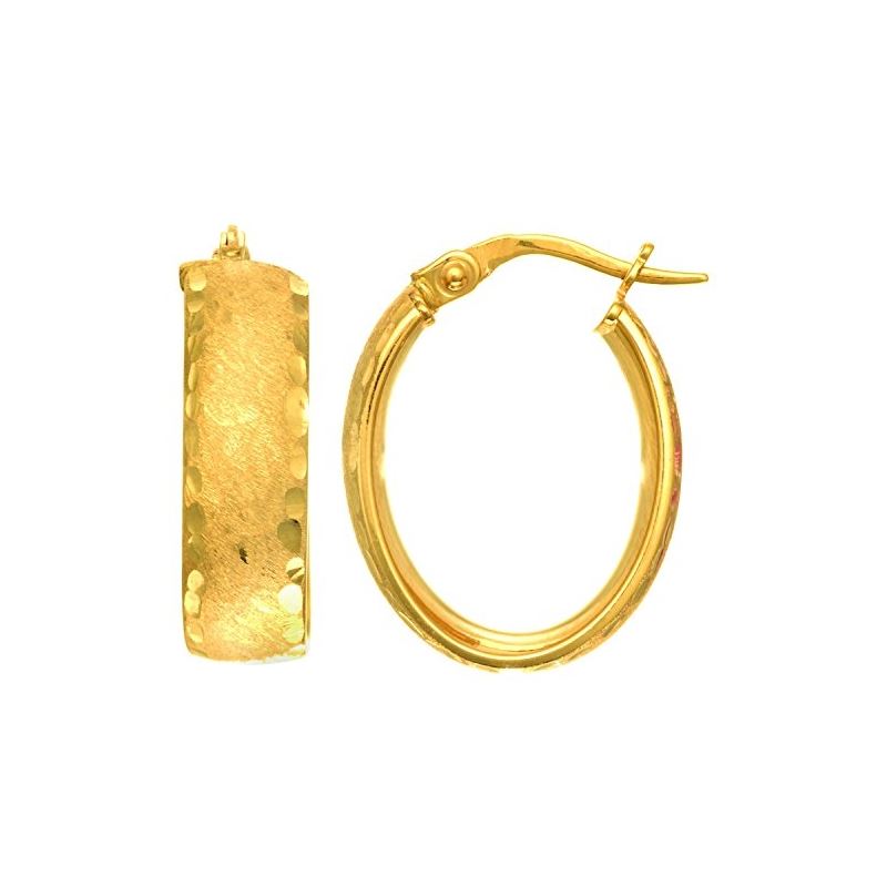 14K Yellow Gold Ladies Hoop Earrings ER3 69161 1
