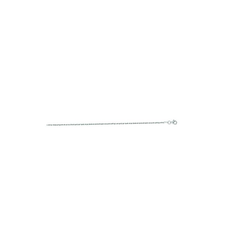 14K White Gold Solid Diamond Cut Rope Ch 65883 1