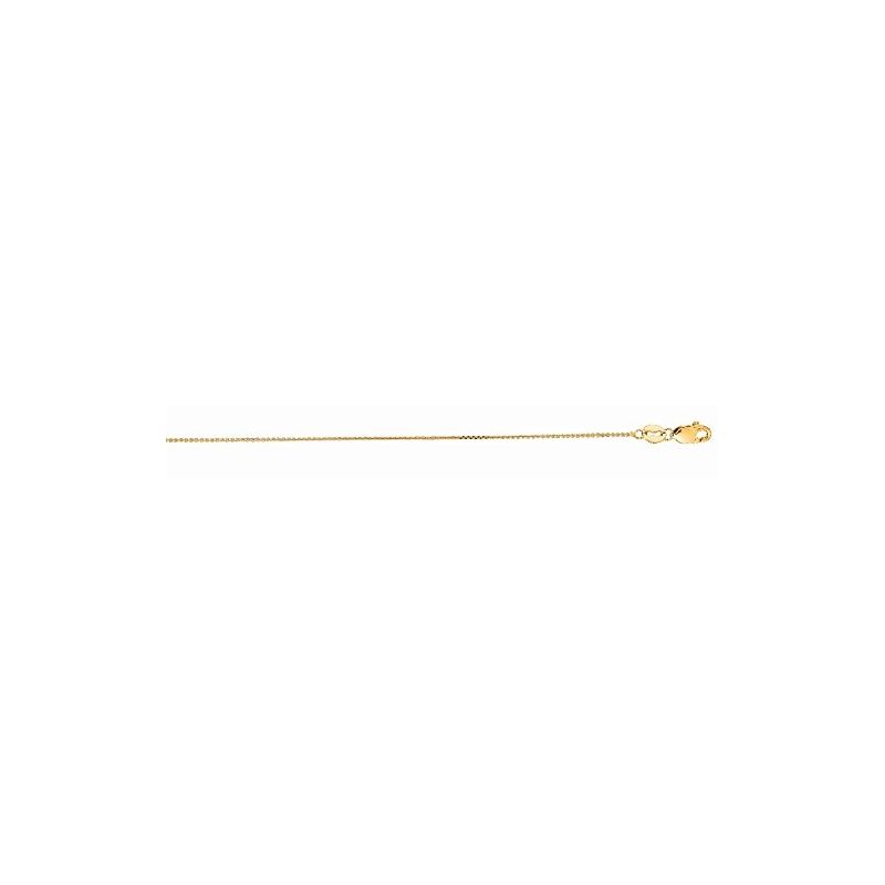 18K Yellow Gold 0.8Mm Classic Cable Chain 16 And L