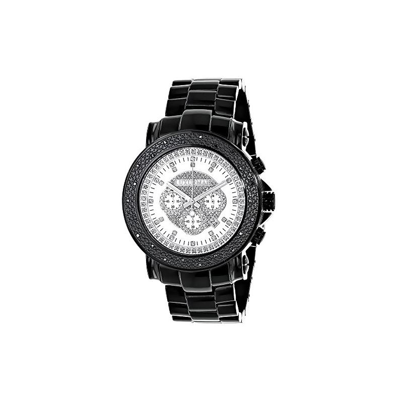 Escalade Oversized Mens Black Diamond Watch 0.25Ct