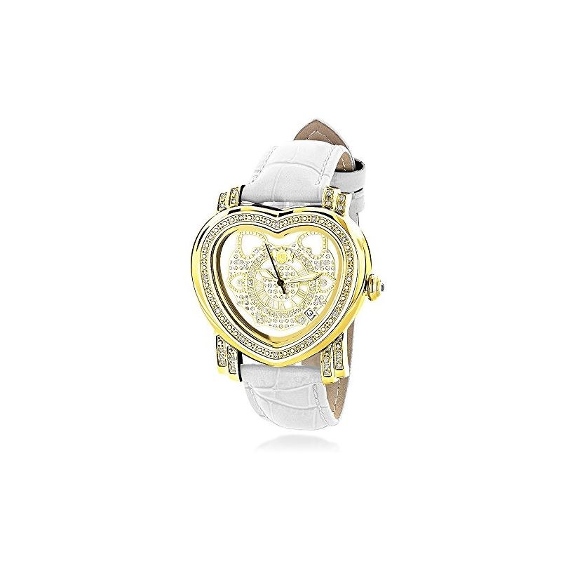 LUXURMAN Watches: Ladies Diamond Heart Watch 0.30C