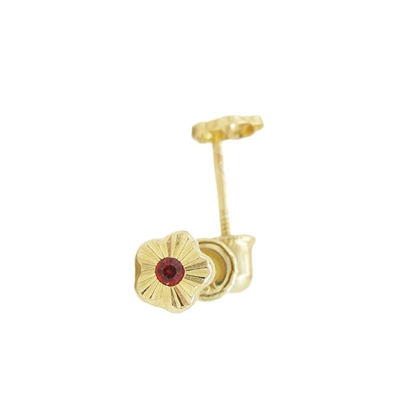 14K Yellow gold Flower cz stud earrings  68143 1