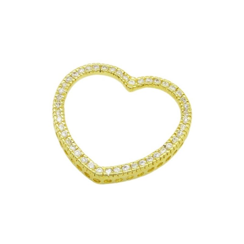 Women silver yellow heart cz pendant SB1 83116 1