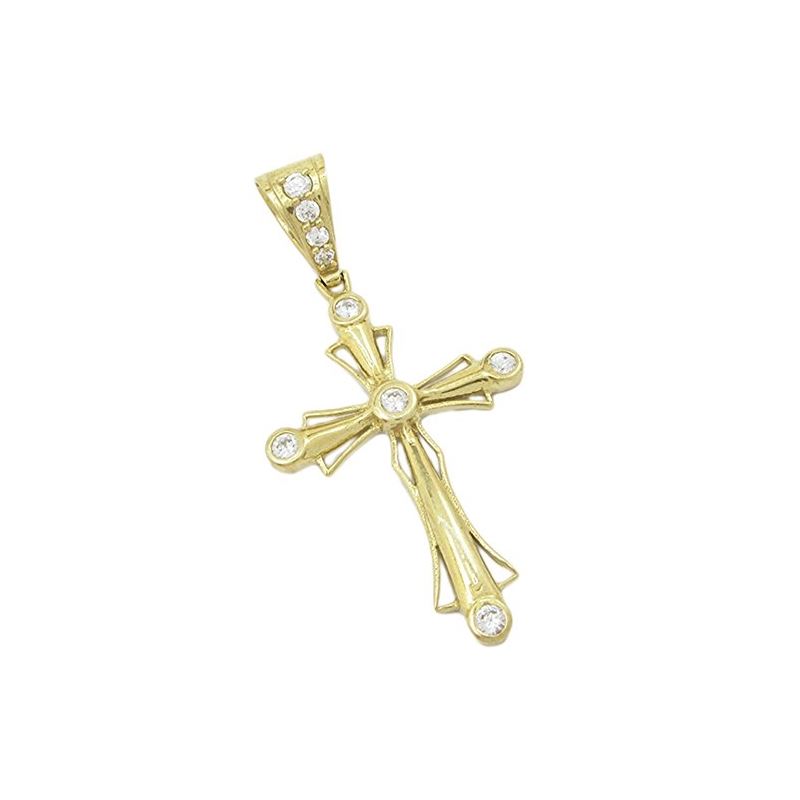 Mens 10k Yellow gold White gemstone jesu 78134 1