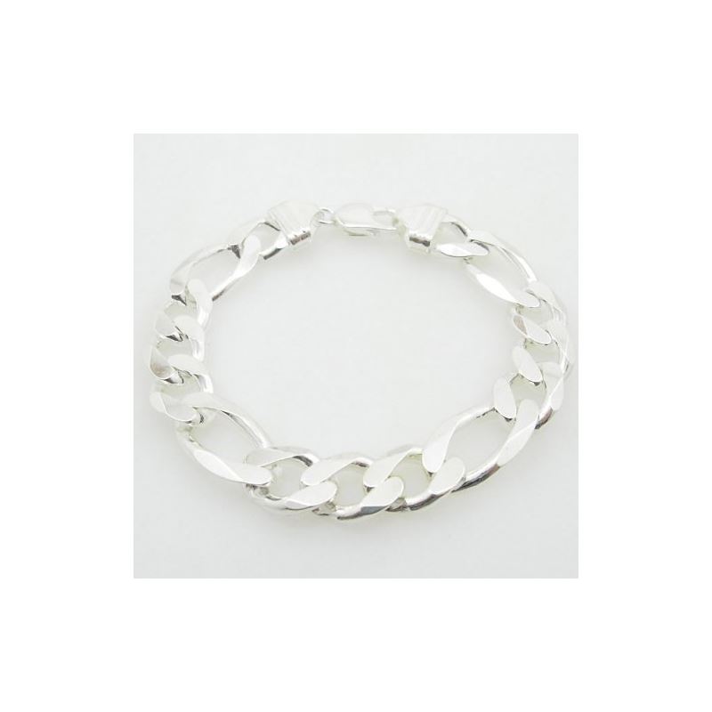 Mens 925 Sterling Silver figaro bracelet 78484 1