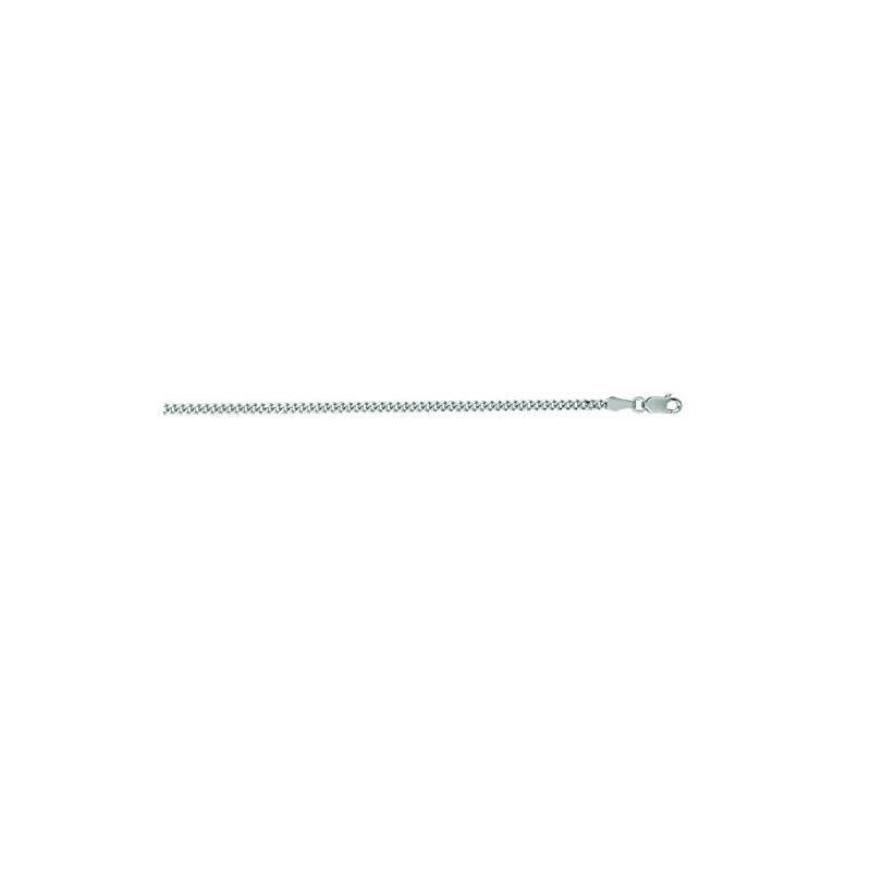 "14K White Gold Gourmette Chain 24"" inche 65463 1