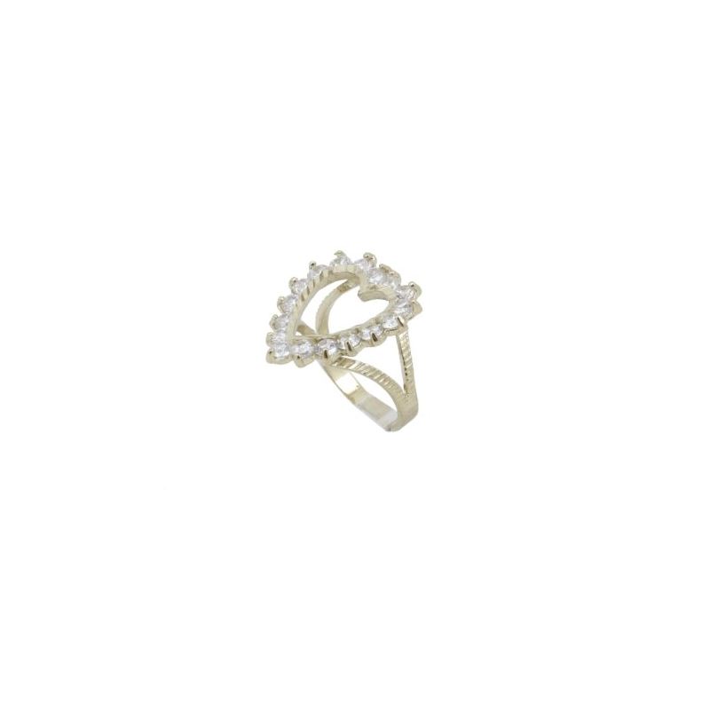 10k Yellow Gold Syntetic white heart gem 62883 1