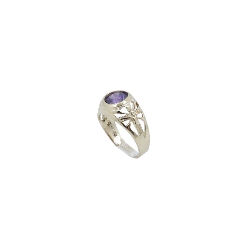 10k Yellow Gold Syntetic purple gemstone 62540 1