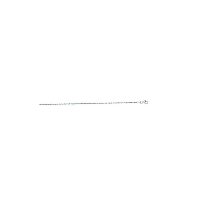 14K White Gold Solid Diamond Cut Rope Ch 65919 1