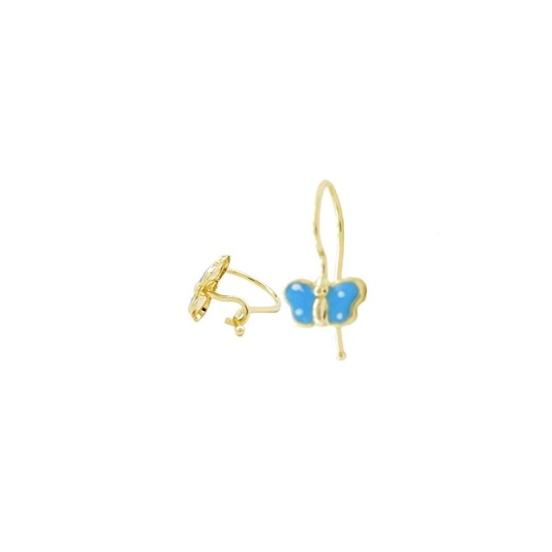 14K Yellow gold Butterfly hoop earrings  67292 1
