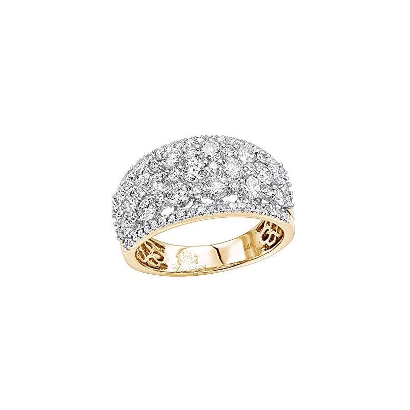 14K Gold Designer Diamond Wedding Band Ladies Ring