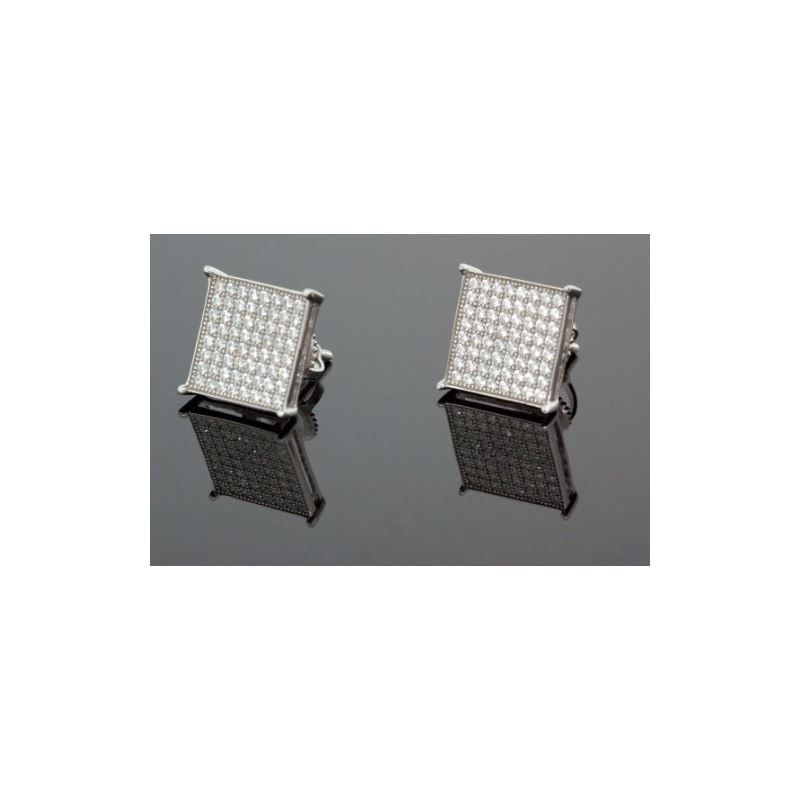 .925 Sterling Silver White Square White  58746 1