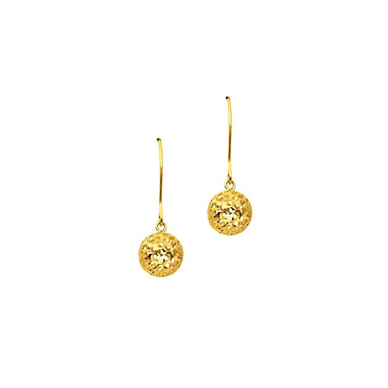 14K Yellow Gold Ladies Drop Earrings ER9 69116 1