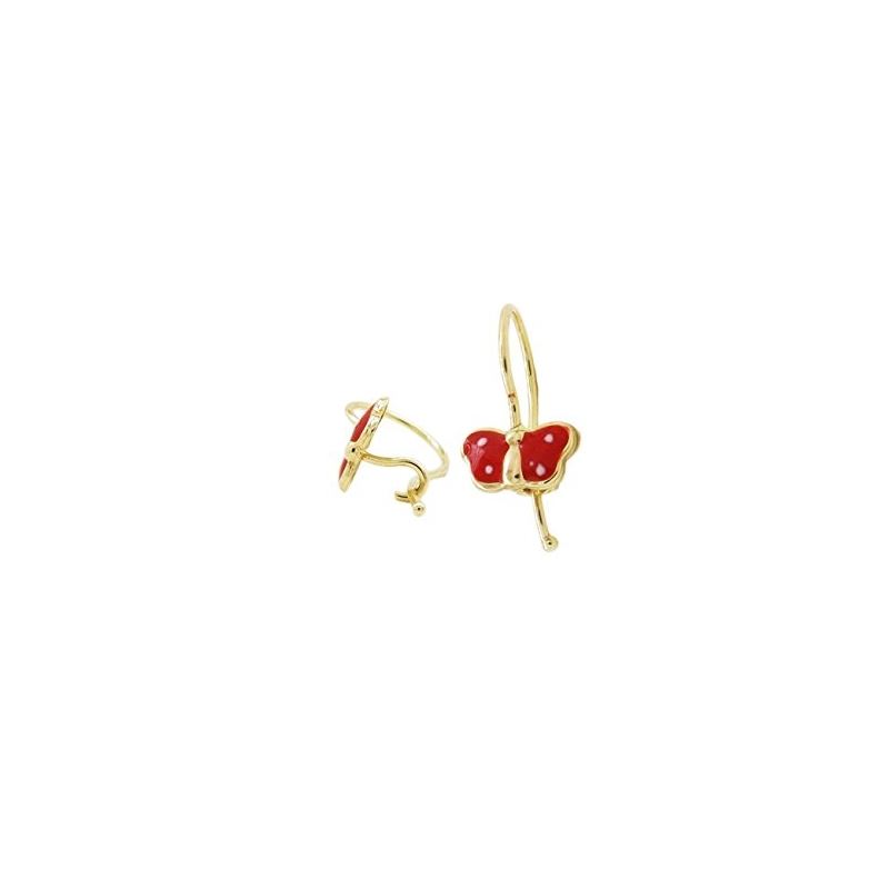 14K Yellow gold Butterfly hoop earrings  67287 1