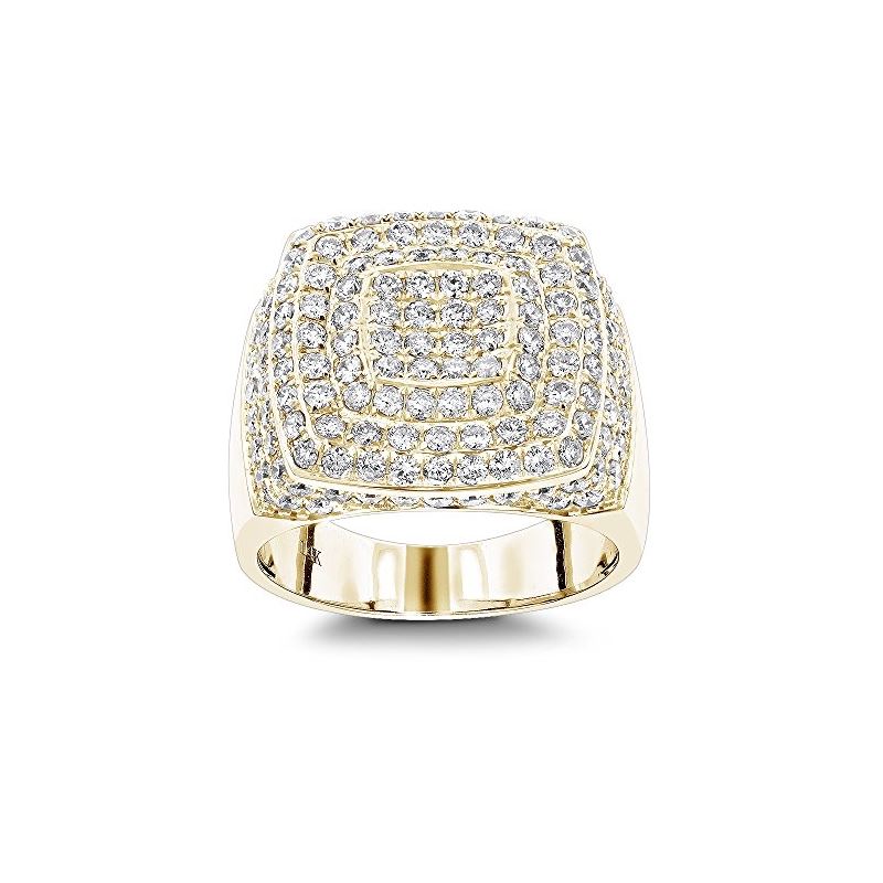 14K Gold Unique Mens Diamond Ring 3.5Ct Pave Set R