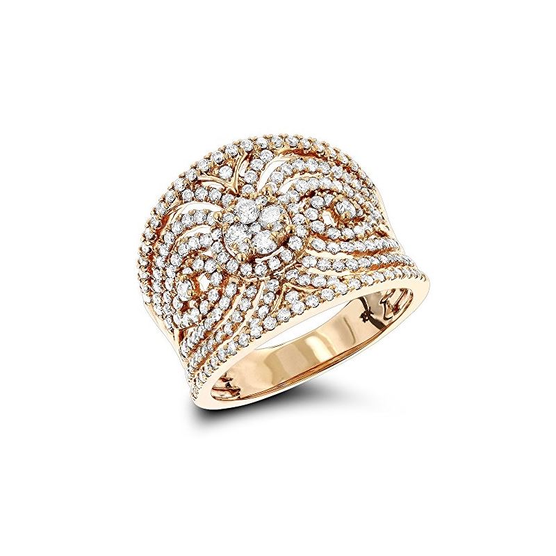 18K Gold Designer Diamond Right Hand Ring For Wome