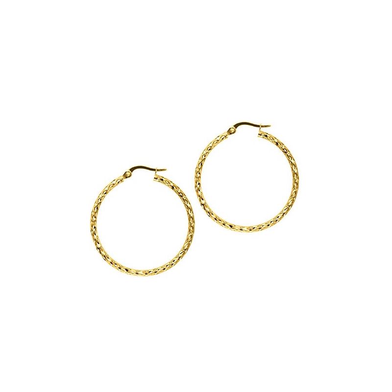 10K Yellow Gold Ladies Hoop Earrings 300 61384 1