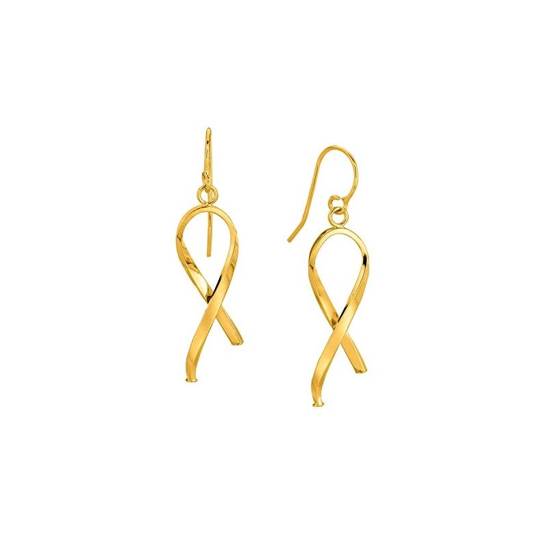 14K Yellow Gold Ladies Drop Earrings ER1 69102 1