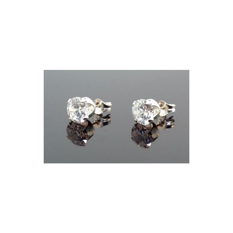 Unisex Sterling Silver Round Shape Stud  82962 1