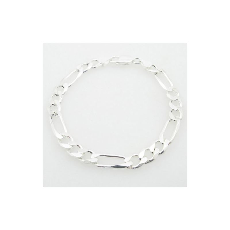 Mens 925 Sterling Silver figaro bracelet 78454 1