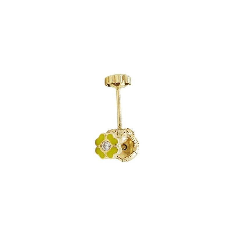 14K Yellow gold Flower cz stud earrings  67969 1