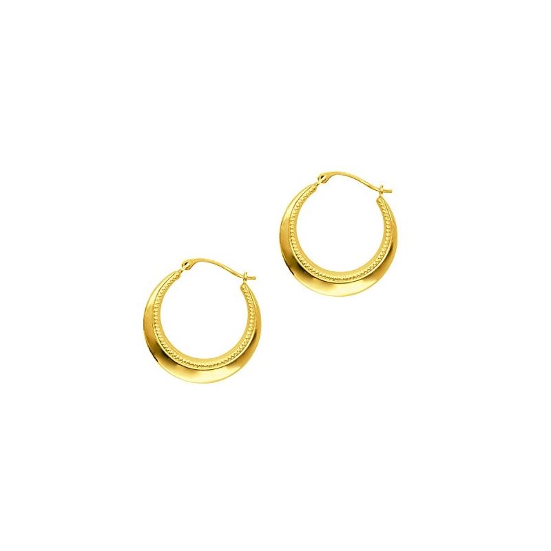 14K Yellow Gold Ladies Hoop Earrings ER967