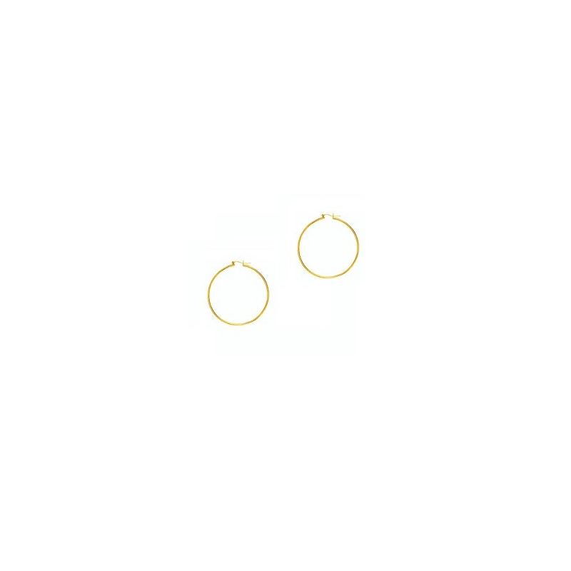 14K Yellow Gold Ladies Shiny Hoop Earrin 69230 1