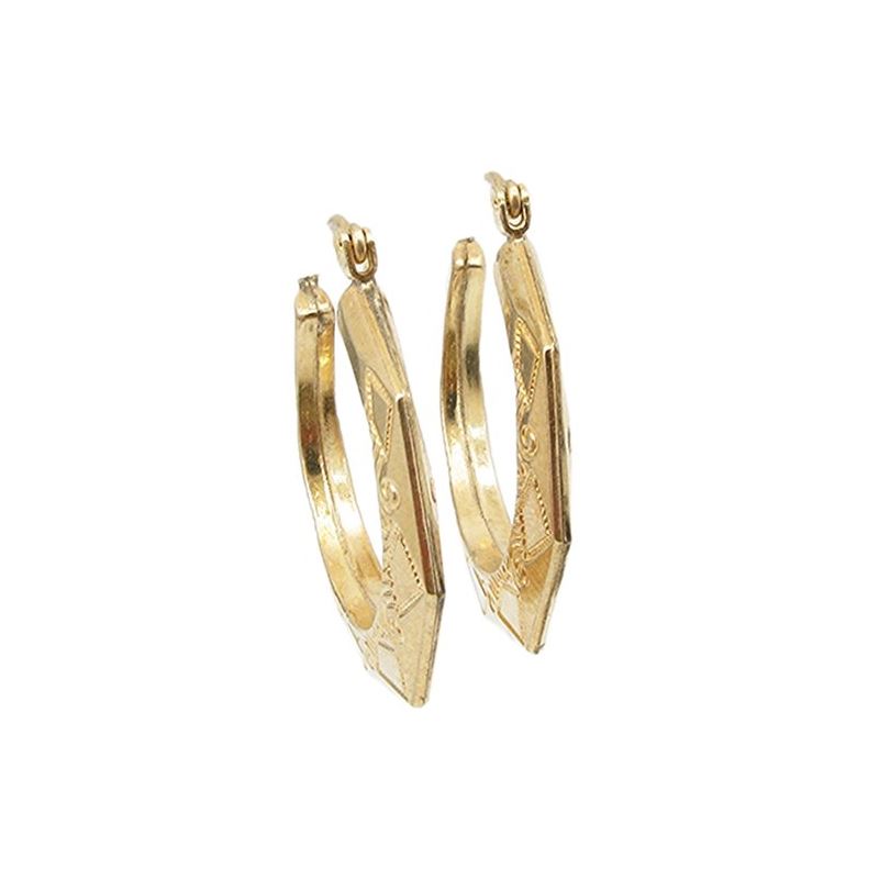 10k Yellow Gold earrings Fancy puff bamb 60576 1