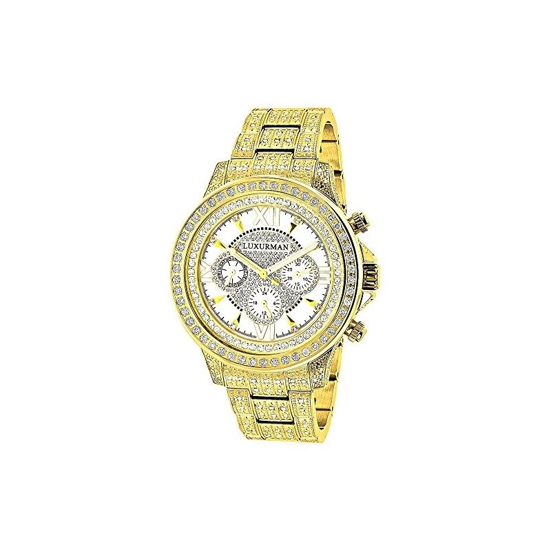 Fully Iced Out Mens Diamond Watch 3Ctw Of Diamonds