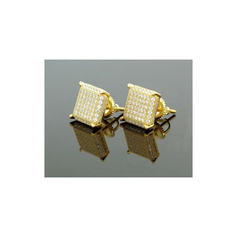 .925 Sterling Silver Yellow Square White 58866 1