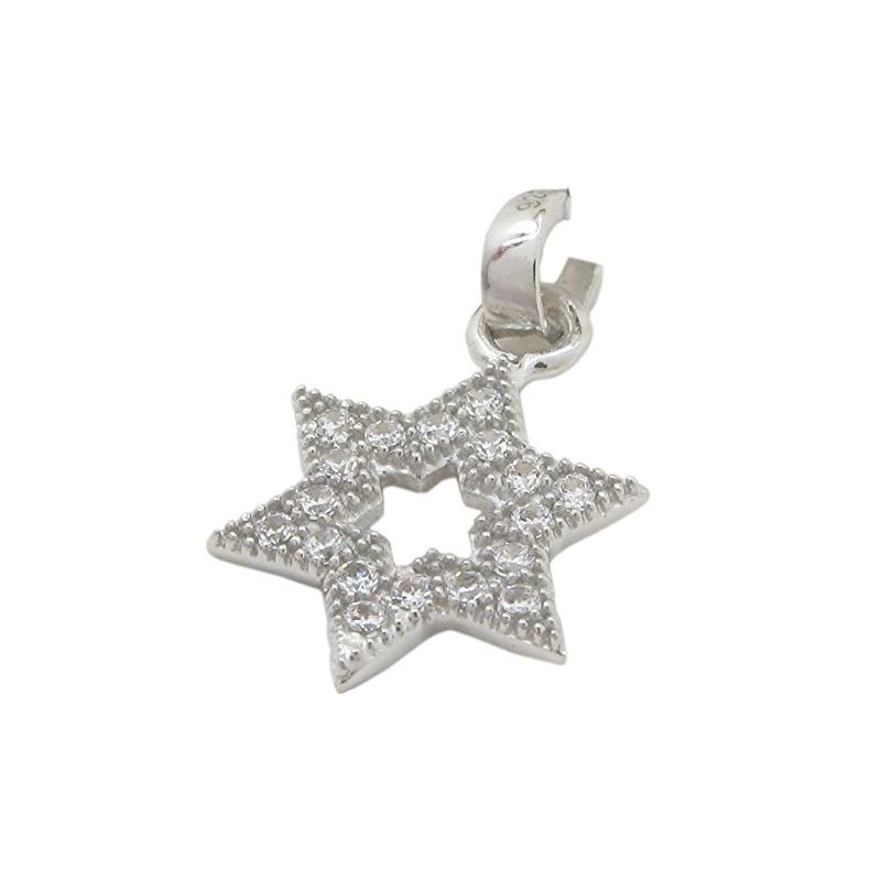 Womens White star of david cz pendant Si 84744 1