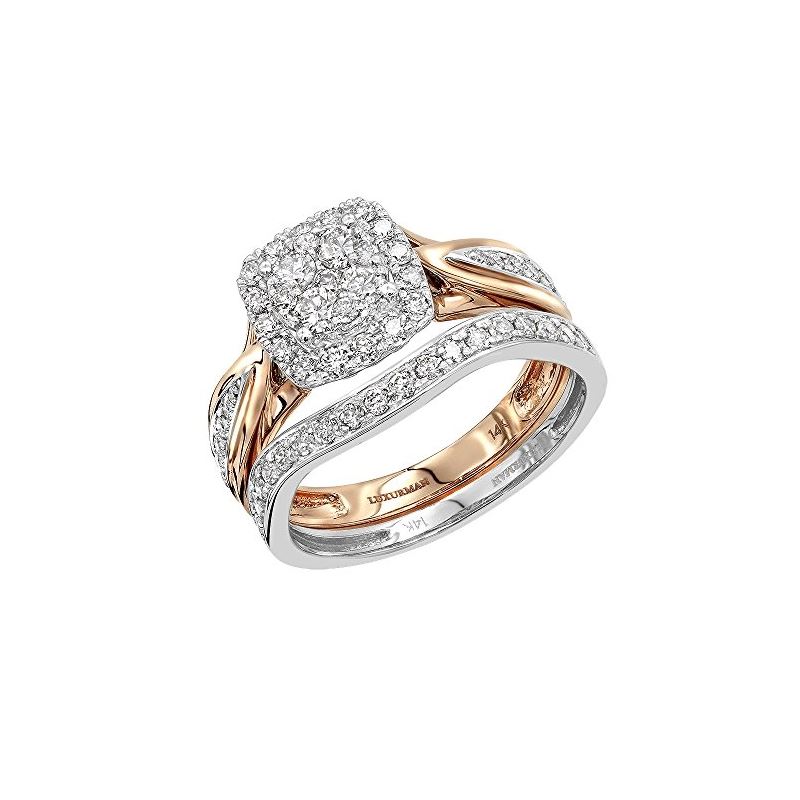 14K Two-Tone Gold Affordable Diamond Engagement Ri