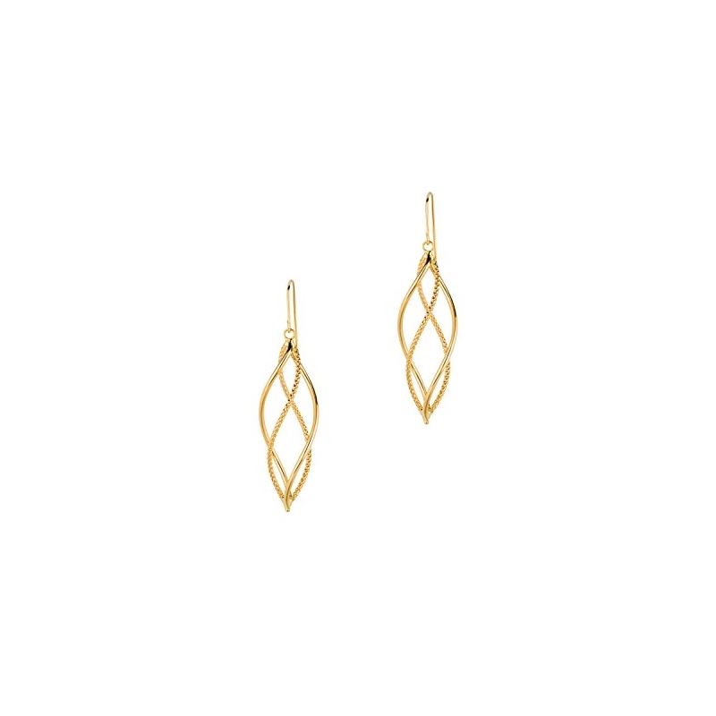 14K Yellow Gold Ladies Drop Earrings ER1 69090 1